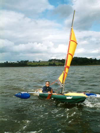 BSD Sport sail rig on inflatable kayak