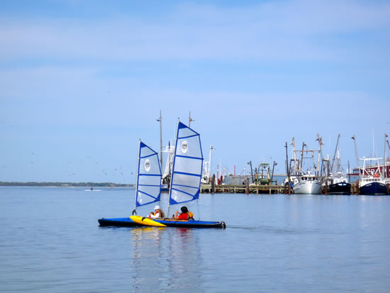 schooner sail rigsfor kayaks with 36 Vision XP sail & 24 Vision XP