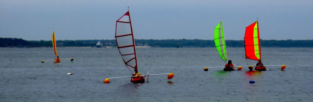 various BSD Batwing sails and kaykas